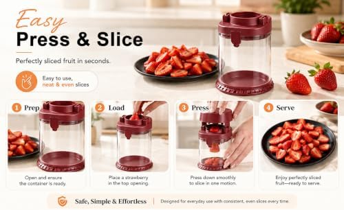 Fruit Slicer Cup, 2-in-1 Detachable Strawberry Slicer & Dicer - Image 4