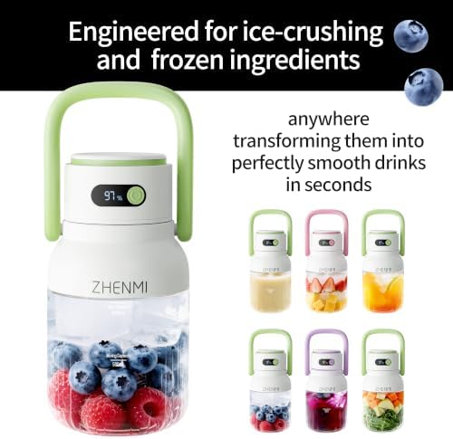 Portable Blender, Personal Blender for Smoothies & Shakes, Cordless, 33oz BPA-Free Vessel, 18000RPM Motor, Leakproof Lid with Sip Spout, USB-C Rechargeable, Easy-to-Clean Parts (Green) - Image 2