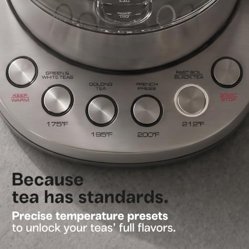 Viante Alba Electric Tea Kettle With Infuser, No Plastic, 1.5L