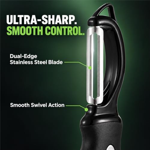 Swivel Vegetable Peeler for Kitchen w/Soft Grip Handle, Black-1pcs