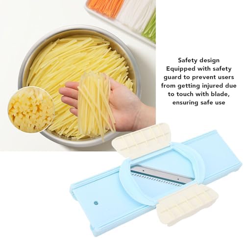 Potato Slicer, Vegetable Shredder, 5 in 1 Efficient Kitchen Tool with Stainless Steel Blades, Safe Manual Food Cutter for Carrot, Cucumber, Julienne Fries - Image 7