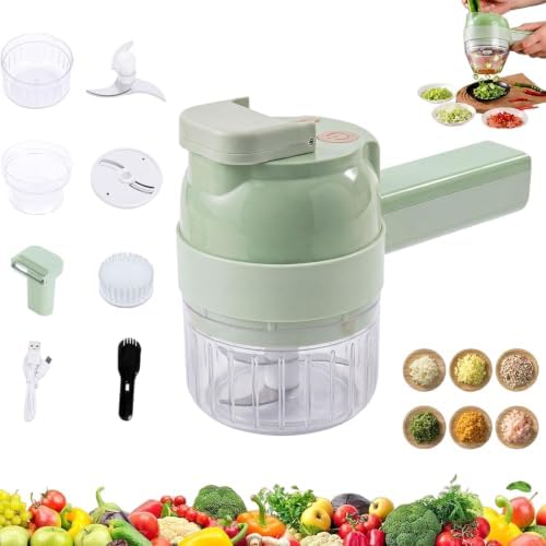 4 in 1 Handheld Electric Vegetable Cutter Set,Handheld Electric Chopper，1pc by Unknown