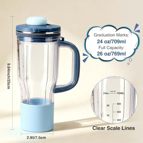 26oz Replacement Cup for Ninja BlendBOSS Blender DB301 DB351 Series, Blue - Image 3