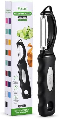 Swivel Vegetable Peeler for Kitchen w/Soft Grip Handle, Black-1pcs