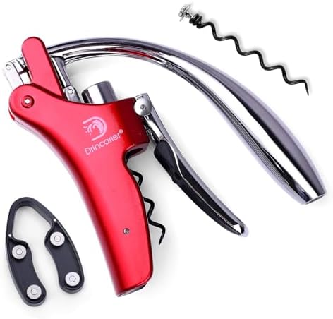 Wine Opener Compact Vertical Corkscrew Wine Bottle Opener with Built-in Foil Cutter
