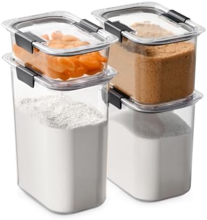 Brilliance Pantry Food Storage Containers, Set of 4 (8 Pieces), BPA-Free, Clear, Airtight