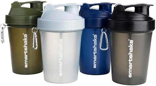 Smartshake Lite 4 Pack Protein Shaker Bottle | Silent Mixing | Leak-Proof Shaker Bottle | Shaker Cups For Protein Shakes | Gym Shaker Bottle | Durable, BPA-Free (LITE - Multicolor, 13.5 oz) by Smartshake