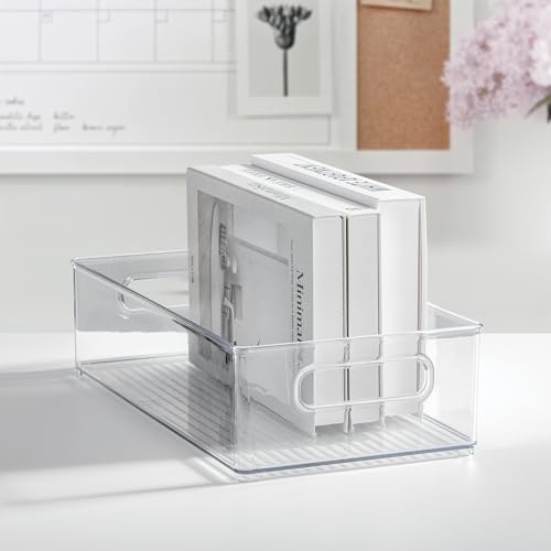 Stackable Fridge Bin, Clear, Set of 2