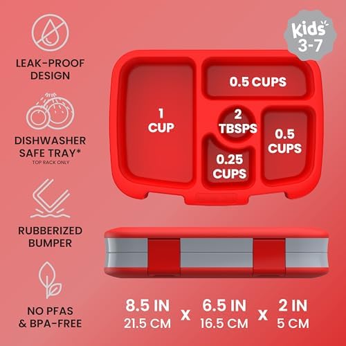 Kids Prints Leak-Proof 5-Compartment Bento-Style Kids Lunch Box