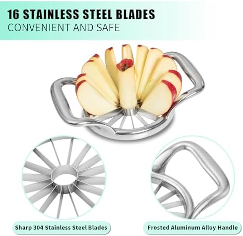 5.5 Inch Extra Large 16-Slice Apple Corer, Heavy Duty Divider Wedger Cutter