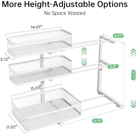 3-Tier Under Sink Organizer, Pull Out Cabinet Organizer for Kitchen & Bath