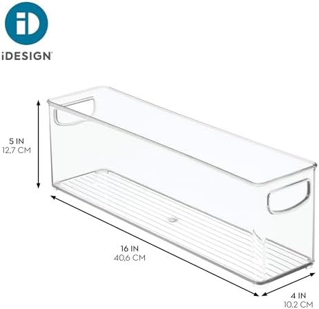 Plastic Stackable Pantry Bin, Set of 2, Clear