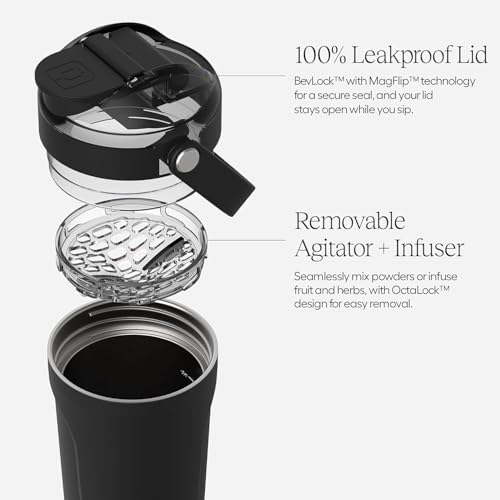 BrüMate MultiShaker Blender Shaker Bottle | 100% Leakproof Insulated Stainless Steel | Pre Workout and Protein Shaker Bottle for the Gym | 25oz (Glacier) - Image 3