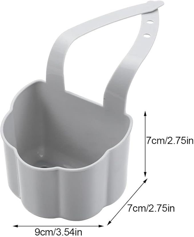 HomeSoGood 2Pcs Plastic Hanging Storage Basket Sink Drain Rack Sponge Soap Debris Rack Faucet Organizer Shelf Portable Home Kitchen Tools(3.54inch,Grey)