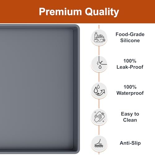 34" x 22" Extra Thick Silicone Mat Waterproof with Raised Edge