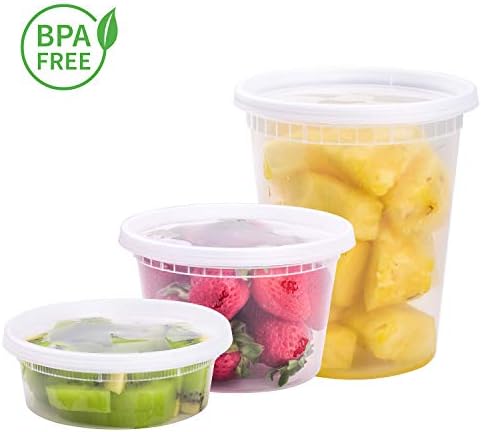 [8 oz,16oz,32oz,48Sets,16Sets each size Plastic food storage containers with lids airtight,BPA Free,Microwave/Dishwasher/Freezer Safe