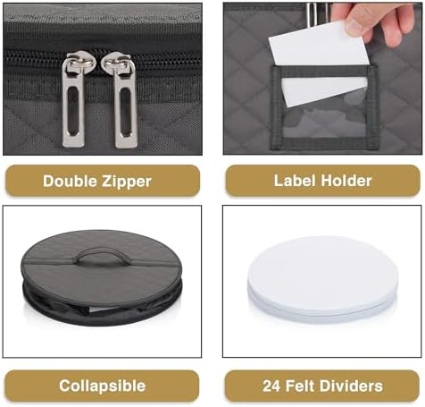 2 Pack 7" Appetizer and Saucer Storage Case, Dinnerware Storage Organizer
