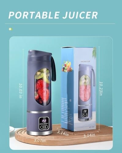 Portable Blender Cordless for Shakes and Smoothies,12 Blades USB Rechargeable Small Blender,16 oz Personal for Ice and Frozen Fruit,Compact and Easy to Clean,Ideal for Home and Travel (Purple) - Image 2