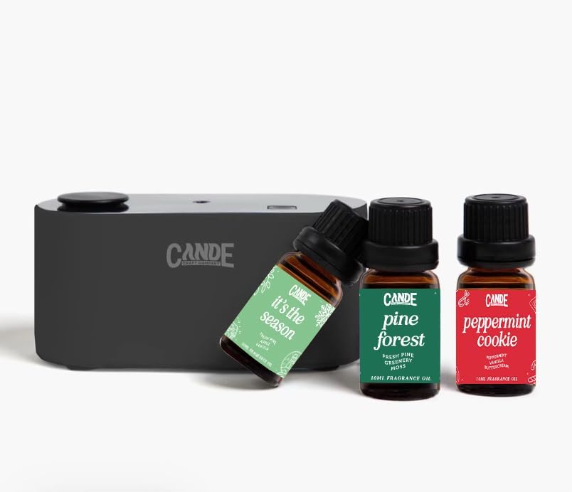 CANDECraftCo Waterless Travel Diffuser Gift Set, Christmas Scents, 3 Oils by CECraftCompany