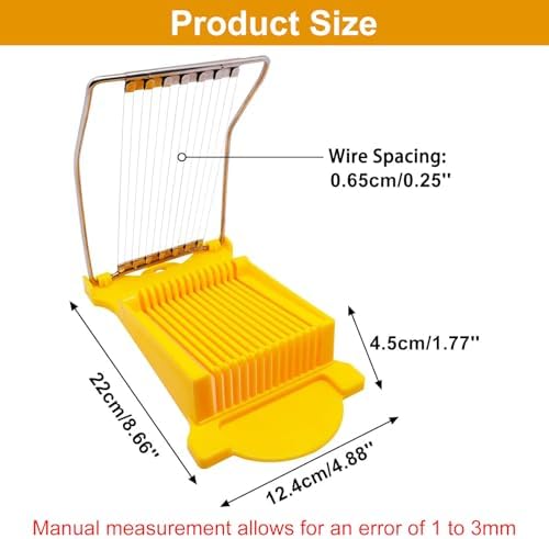 Egg Slicer for Hard Boiled Eggs, Food Slicer with 14 Stainless Steel Wires, Heavy Duty Hard Boiled Egg Cutter, Spam Slicer for Soft Fruit Strawberry Luncheon Meat Home Use (1Pcs, Yellow) - Image 2