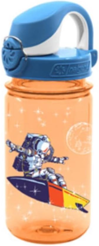 Kids' 12 oz On The Fly Lock-Top Water Bottle, Orange Astronaut
