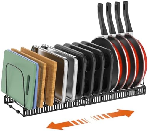 Cutting Board and Baking Tray Cookie Sheet Organizer, Black