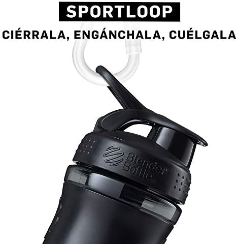 BlenderBottle SportMixer Tritan Grip Shaker Bottle, Transparent Black/Grey, 28-Ounce - Image 2