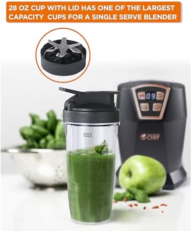 Personal Blender, 28-Oz. Cup, 1000W, CHPB40B, Black
