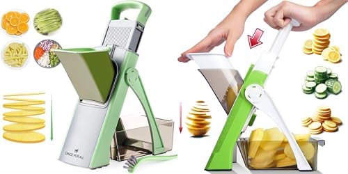 ONCE FOR ALL Upgraded Safe Mandoline Slicer Plus Green & Vegetable Slicer Green by ONCEFORALL