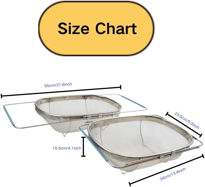 Expandable Over The Sink Oval Colander/Mesh Strainer Basket (1)