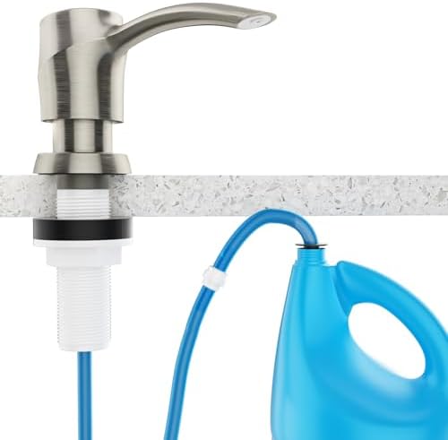 Soap Dispenser for Kitchen Sink Brushed Nickel， Built-in Dispenser, ABS Dispenser Pump with 47”Extension Tube, No More Messy Refills(No Bottle)