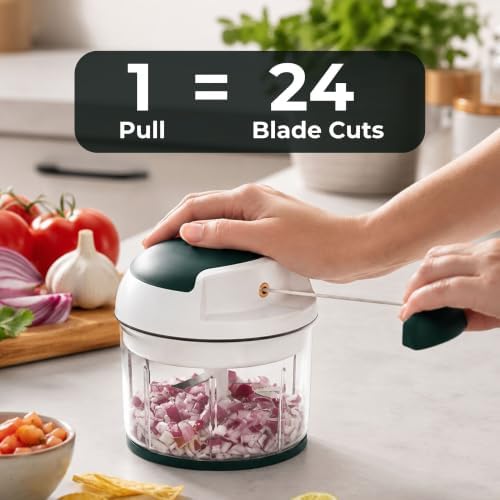 Starfrit Pull Chopper, Manual Food Processor, 3 Blades, Multi-Purpose - Image 4