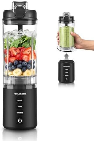 Portable Blender Shakes and Smoothies, 22 Oz Personal Juicer Travel Cup by NexaEase