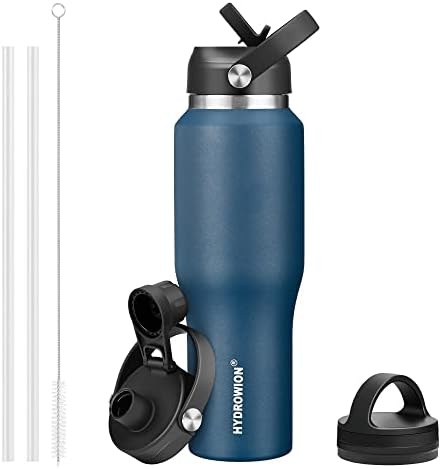 32 oz Insulated Water Bottle Stainless Steel Triple-Wall with Straw Lid Set