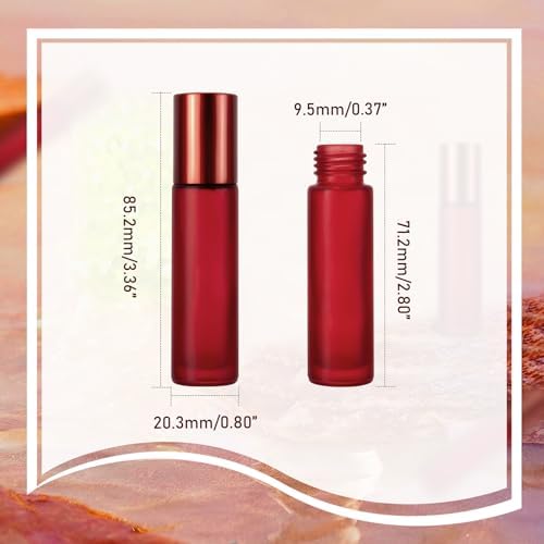 Kesell 10 Pack - 10ml Refillable Frosted Glass Roller Bottles - Image 2