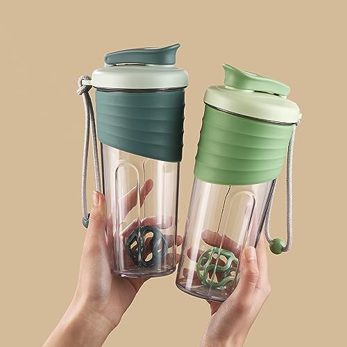 Protein Shaker Bottle 24oz – Teal Transparent Tritan with Measurement Scale, Silicone Grip & Teal Shaker Ball – Perfect for Protein Shakes, Smoothies, and Supplements - Image 4