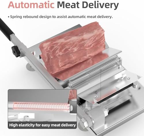 Manual Frozen Meat Slicer for Hot Pot, Upgraded Stainless Steel Meat Cutter for Beef Mutton Pork Roll, Food Slicer Machine for Shabu Shabu, BBQ, Sandwiches, KBBQ Home Cooking - Image 3