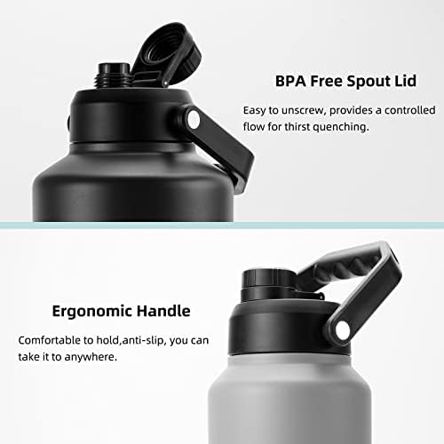 64oz Insulated Water Bottle, Half Gallon Stainless Steel Water Jug