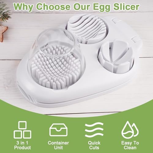 3 in 1 Egg Slicer for Hard Boiled Eggs with Cleaning Brush - Image 4