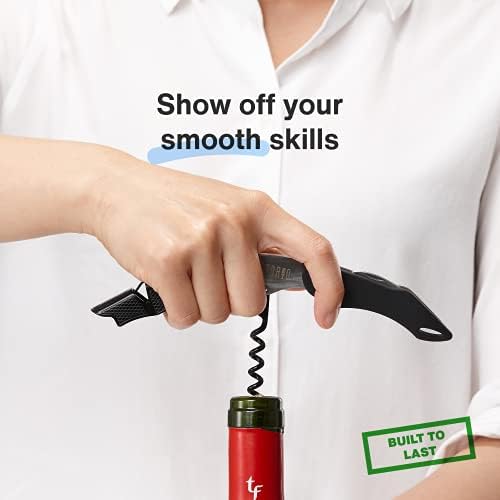 Professional Waiters Corkscrew - Wine Key with Ergonomic Rubber Grip, Beer Bottle Opener and Foil Cutter (3 Pack)