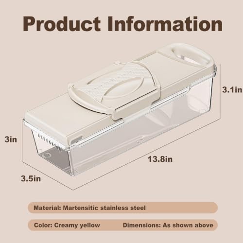 Vegetable Mandoline Slicer with Safe Hand Guard, One-Click Blade Switch - Image 2