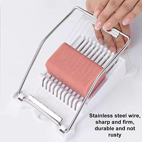 FENGCHEN Spam Slicer, Easy Luncheon Meat Cutter with Stainless Wires, Multi-purpose Soft Food Cutter for Luncheon Meat, Fruit of Kitchen Home Use, Durable and Rust Resistant Food Prep Accessory,White - Image 3