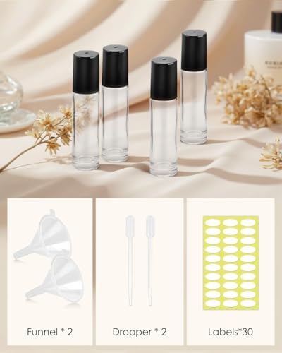 Essential Oil Roller Bottles - 12 Pack Refillable 10ml Glass Roller Bottles - Image 3