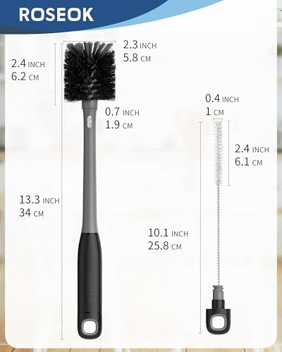 ROSEOK 2 in 1 Bottle Brush with Straw Cleaner Brush, Water Bottle Brush - Image 2