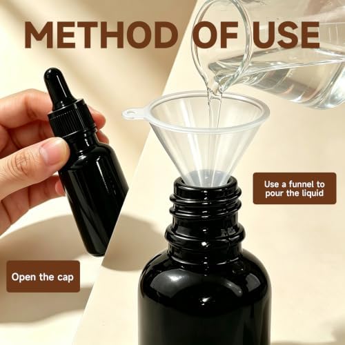 6 PCS Glass Dropper Bottles, 20ml / 0.68 fl oz, Black - Image 4