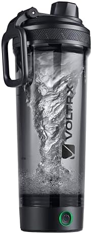 VOLTRX Shaker Bottle, Gallium USB C Rechargeable Electric Protein Shake Mixer, Shaker Cups for Protein Shakes and Meal Replacement Shakes, BPA Free, Made with Tritan, Obsidian Black, 27oz by VOLTRX