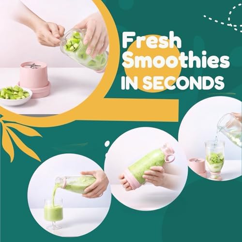 Portable Blender for Shakes & Smoothies, Personal Blender with 11.8 oz Travel Cup & Lid, Mini Blending Machine for Juice & On-the-Go Use - Image 7