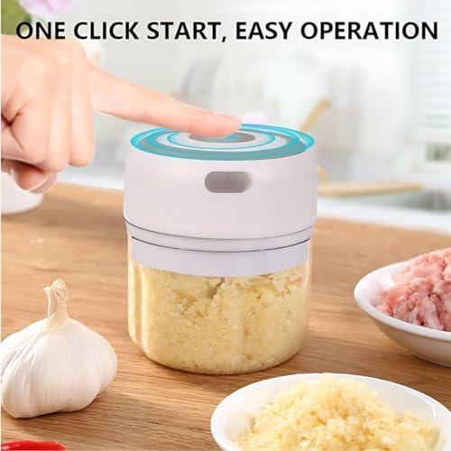 Electric Baby Food Maker & Garlic Chopper, USB Rechargeable Mini Processor, Easy Clean Design, 250ML (Green) - Image 4