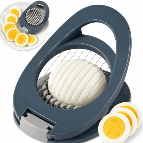 NOVANO Egg Slicer for Hard Boiled Eggs, Multi Function Stainless Steel Wire Egg Cutter, Egg Salad Maker, Fruit Slicer for Avocado, Strawberry, Kiwi Fruit by Novano
