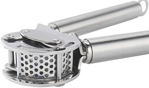 12895 Stainless Steel Garlic & Ginger Press with Scraper for Effortless Mincing with Easy Cleanup, 13-inch